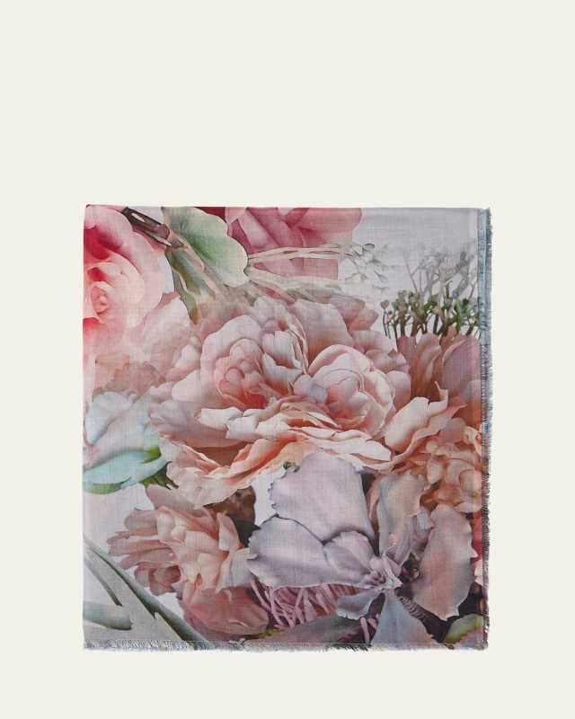Boutquet Floral-Print Silk Scarf